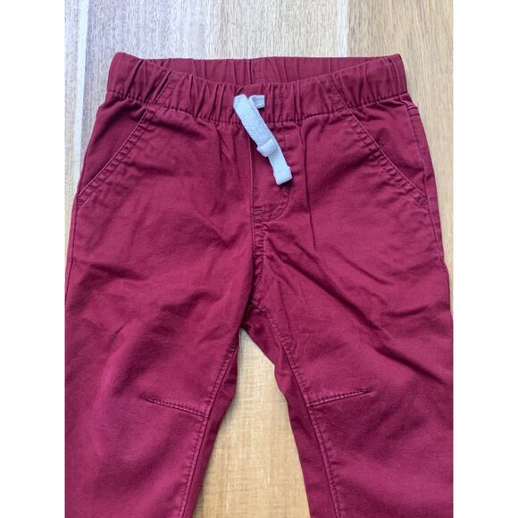 Cat & Jack Toddler Burgundy Pull-On Pants w/ Stretch Waistband & Drawstring 2T - Picture 2 of 10